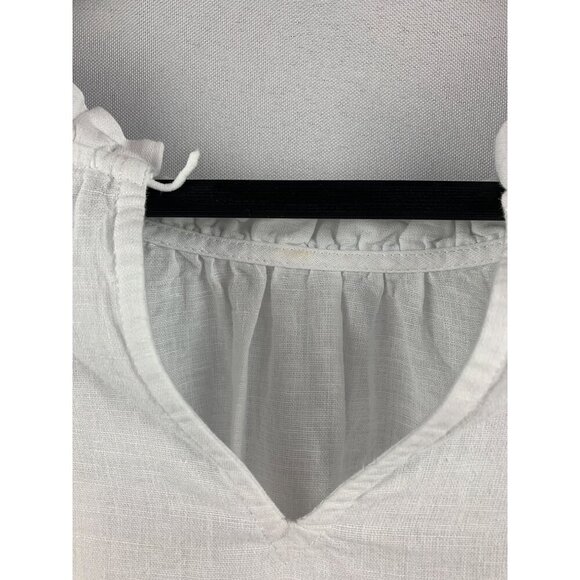 J.Crew White Ruffled Sleeveless Top Womens L - Picture 6 of 6